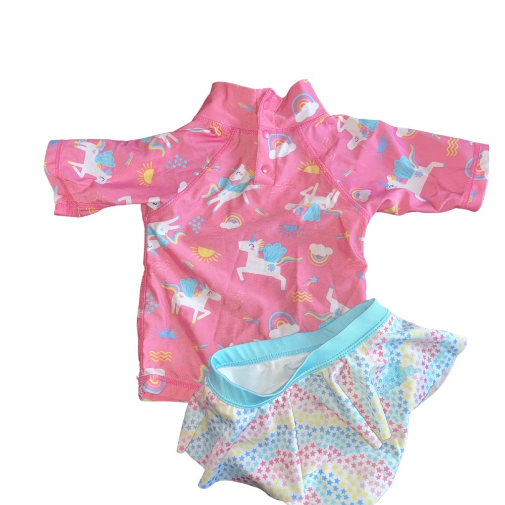 Pink and Blue Baby Swim Rashguard Set UPF 50+
